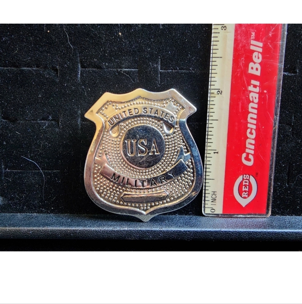 Vintage Stainless Steel United States Military Hat Badge Pin